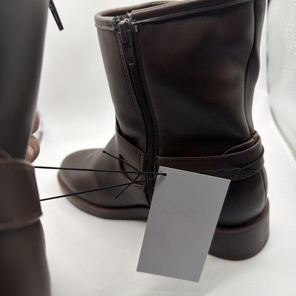 DV by Dolce Vita Women's Brown Moto Boot Size 9 Harness Strap Low Heel - Picture 10 of 14